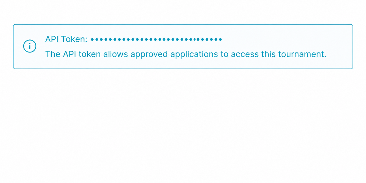 Sanitized CalicoTab information box with the API token replaced by opaque dots